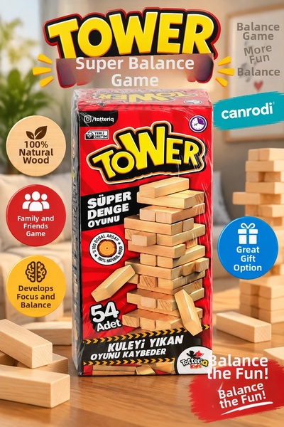canrodi 7314 Tower Balance Game 54 Pieces -Canrodi