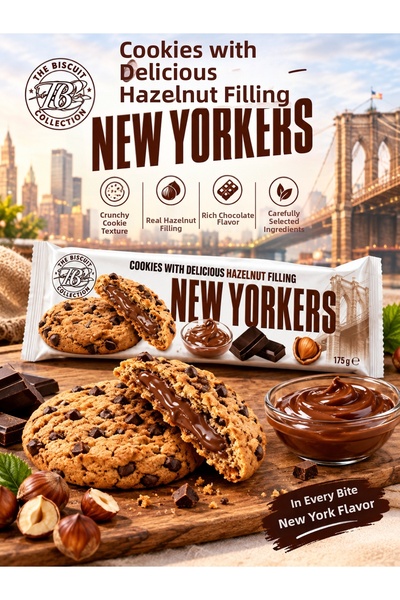 New Yorker New Yorkers Hazelnut Cream Chocolate Cookies 3-Pack 3 X 175 Gr