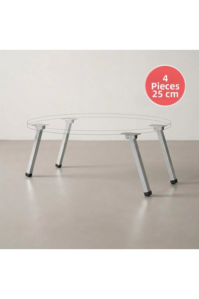 EYMEN YAPI Picior de masă Picioare pliabile din metal pentru masă de sufragerie 25 cm Set de 4