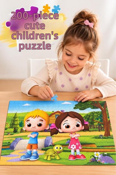 Tıfıl Toys 200 قطعة من ألغاز الأطفال اللطيفة ذات جودة طباعة عالية، ملونة وممت...