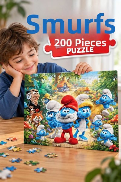 Tıfıl Toys The Smurfs 200 Piece Puzzle Colorful and Fun High Quality Printing...