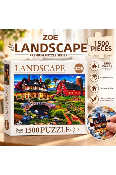 Zoe Landscape 1500 Piece Premium Puzzle – Colorful Farm Landscape