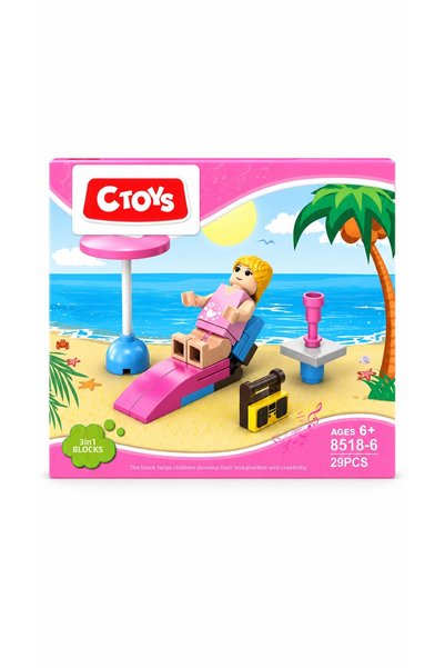 CToys مكعبات بناء شخصيات البنات (لعبة بناء) - قطعة واحدة للشاطئ