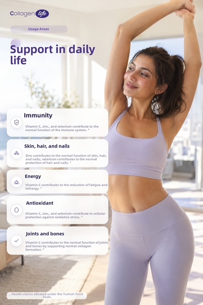 COLLAGEN LIFE 5 Types of Hydrolyzed Collagen Types 1, 2, 3, 5 and 10 Collagen & 15 Amino Acids 90 Tablets - Contains Vitamin C, Zinc, and Selenium