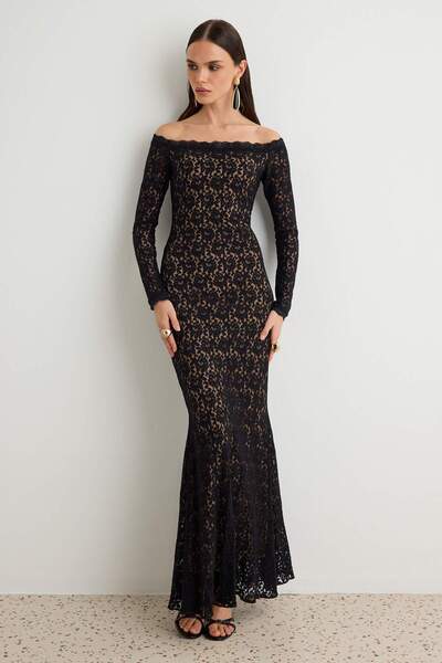 Trendyol Collection Rochie de seară și de absolvire tricotată, mulată pe corp...