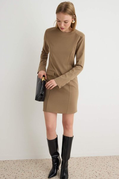 Trendyol Collection More Sustainable Mink Bodycone/Body-Hugging Short / Mini ...