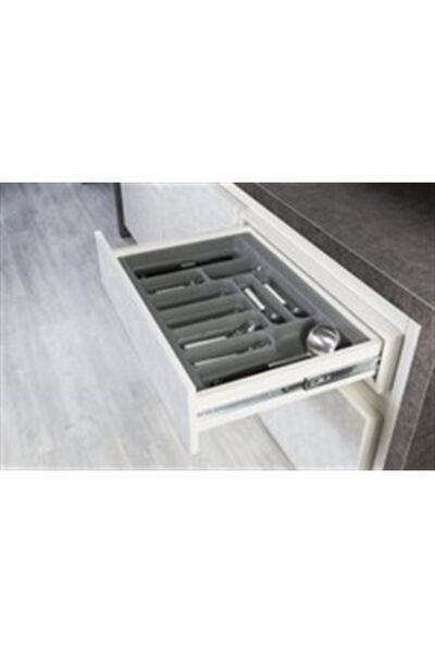 STARAX S-2283-g Çekmece Içi Plastik Kaşıklık Gri En:34-28 D:49-40 Cm Arası Ke...