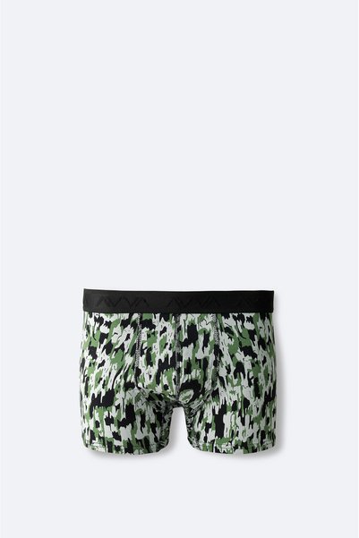 Avva Erkek Haki Desenli Pamuklu Tekli Regular Fit Boxer A42Y9530