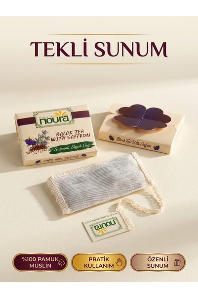 Noura Natural شاي أسود بالزعفران أكياس موسلين 25 قطعة