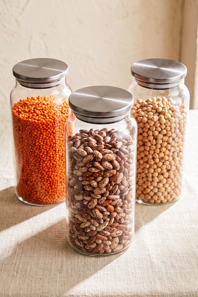 Perotti Bormio Set of 3 Glass Jars with Metal Lids 1400 ml