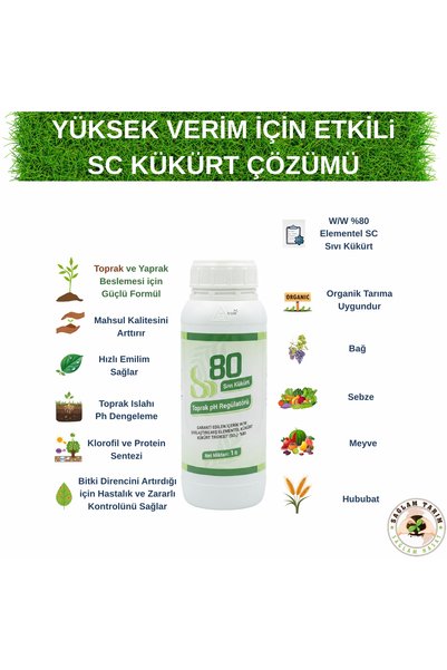 Saglam Tarım Sıvı Kükürt S80 (%80 - SC Formülasyonlu) 1 lt.