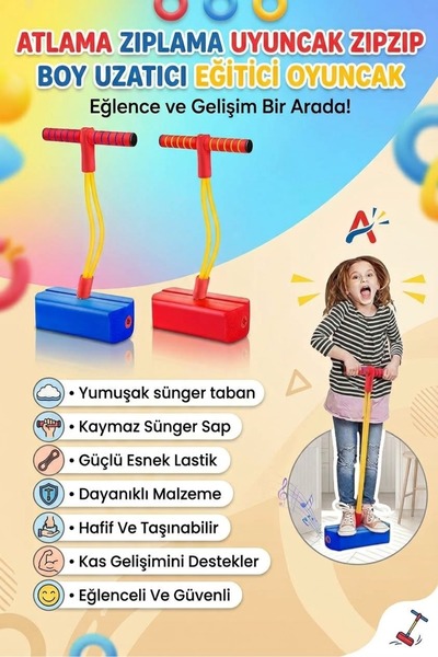 Canderel Çocuklar Için Atlama Zıplama Oyuncağı Boy Uzatıcı Eğitici Fiziksel V...