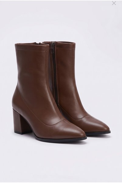 Brielfy Lumiere Stretch 9 cm Heeled Pointed Toe Zippered Women's Boots