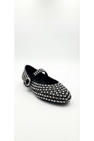 Ustalar Ayakkabı Çanta Balerini de damă din satin negru 319.027-815