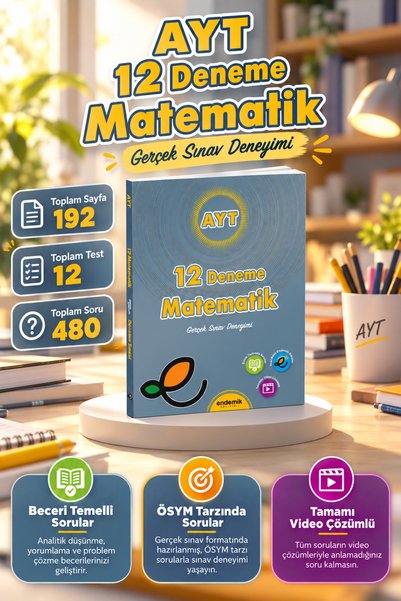 Endemik Yayınları Endemik 2026 Ayt Matematik 12 Li Deneme Sınavı