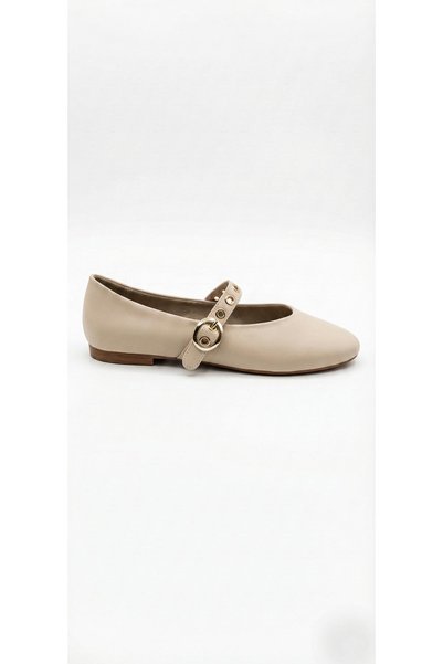 Ustalar Ayakkabı Çanta Beige Nubuck Women's Ballerinas 319.027-1155