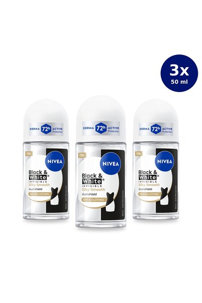 NIVEA Deodorant roll-on pentru femei Black&White Invisible Silk I Smoothness ...