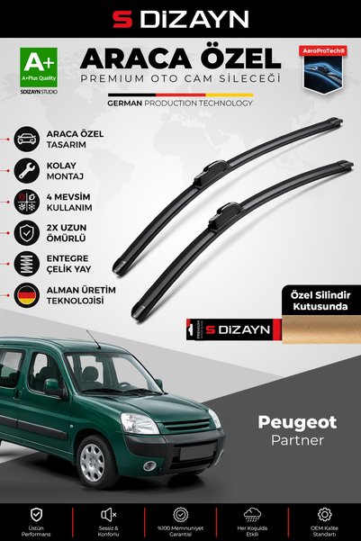 S Dizayn S-Dizayn Peugeot Partner M49 Ön Cam Silecek Seti 1996-2008 Premium A...