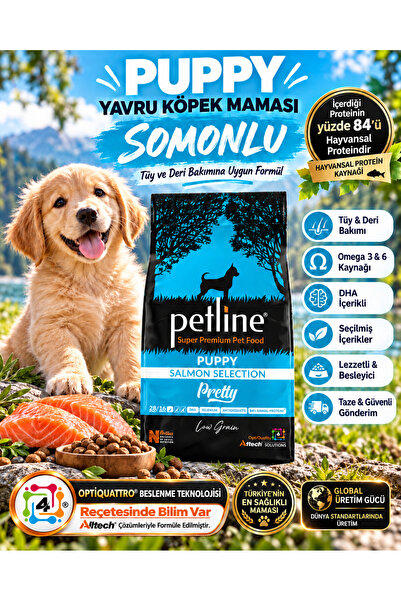 Petline Antioksidan Ve Omega Deposu Somonlu Yavru Köpek Maması 12kg - Pretty