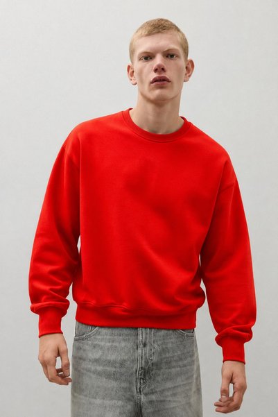 DAMGA JEANS Hanorac de iarnă roșu, confortabil, 100% bumbac, pentru bărbați