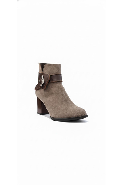 Ustalar Ayakkabı Çanta Mink Suede Women's Genuine Leather Heeled Boots 715.809
