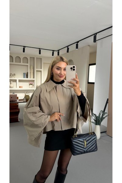 Sezgi Tekin Trench cu fermoar Stone Cape