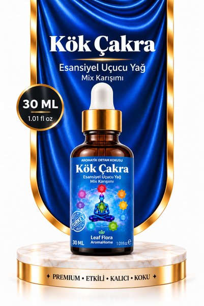 LeafFlora AromaHome Kök Çakra - Esansiyel Koku Yağları Karışımı - Oda Ve Orta...