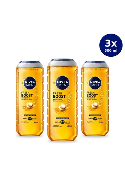 NIVEA Gel de duș Men Active Energy cu extract de guarana, 500 ml X3