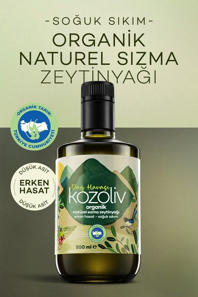 kozoliv Organik Erken Hasat Soğuk Sıkım Zeytinyağı - Dağ Havası 500ml