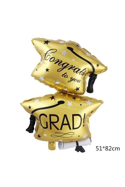 partidolu Congrats To You Grad Mezuniyetin Kutlu Olsun Folyo Balon 82x51 cm A...