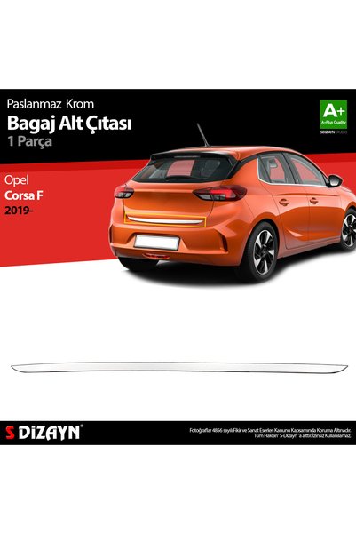 S Dizayn S-Dizayn Opel Corsa F Krom Bagaj Alt Çıtası 2019 Üzeri 6840030