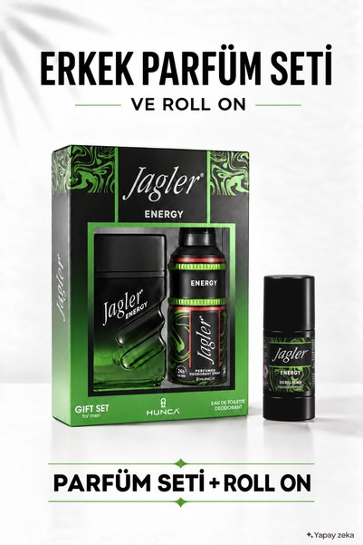 Jagler Energy Erkek Parfüm Seti EDT 90 ML + DEODORANT 150 ML + Rollon