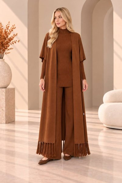 MAY MARA Women's 3-Piece Knitwear Set with Vest, Blouse and Pants