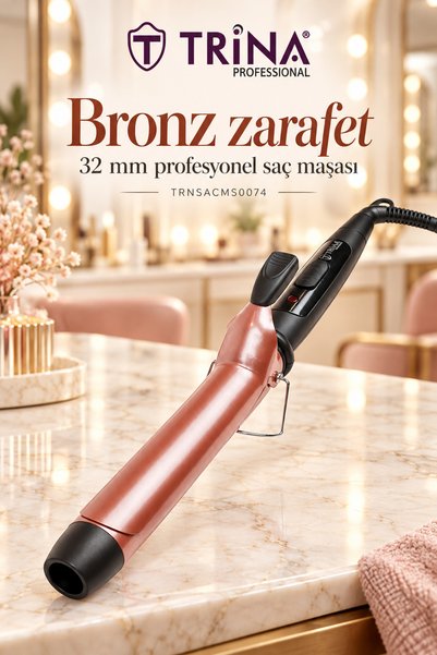 Trina Profesyonel Saç Maşası 32x200mm Rose Gold Trnsacms0074