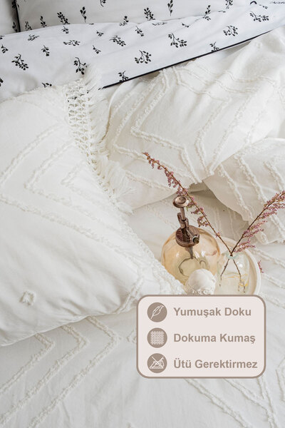 Elart Clara 7 Piece Duvet Cover Bedding Set / Comfort Cream
