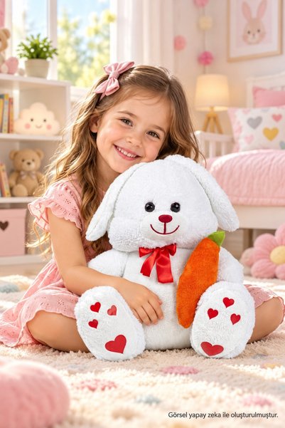 ÖZGÜNER Pandamkee Sevimli 80 Cm Elinde Havuç Tutan Tavşan