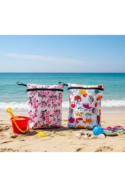 yorni İkili Ekonomik Set, 30x37cm Zoo ve Mom Sıvı Geçirmez Çanta, Torba