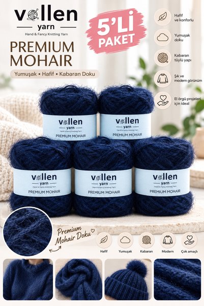 vollen yarn 5 ΤΕΜ. Premium Mohair Knitting Yarn 100 gr 250 m – Μαλακό, ελαφρύ...