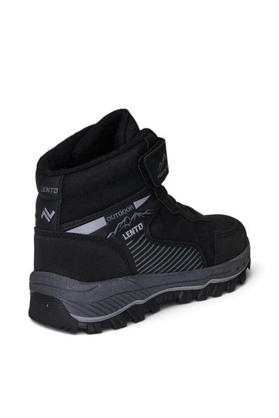 ZACOZ Boys' Velcro Lace-Up Thick Sole Sports Boots — Black