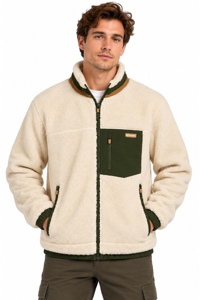 SKECHERS Skech Sherpa Contrast Full Zip Jacket S2620063 Erkek Mont BEJ