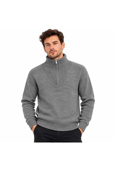Mavi M0720065 Yarı Fermuarlı Kazak Sweatshirt Erkek Sweatshirt GRİ