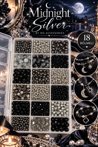 By MO Accessories Jewelry Making Hobby Kit Bracelet Necklace with Black and A...