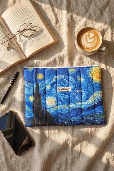 Ayza Stüdyo Yıldızlı Gece Starry Night Van Gogh Tablet Çantası, 10-12 Inç Uyu...