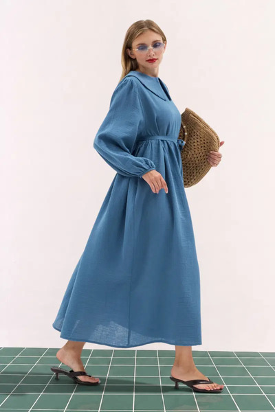 QANU Muslin Dress Blue