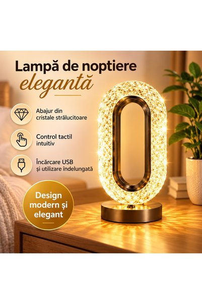 OEM Lampă Led Decorativa de Birou sau Camera cu Efect Cristal, Touch, 3 Modur...