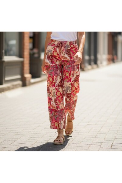 Intisimo Pantaloni de damă, casual, motive orientale, roz