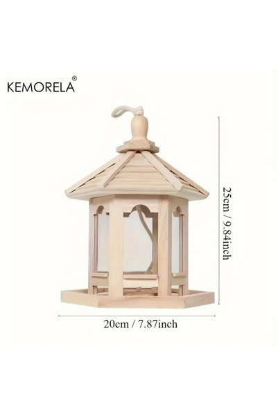 Choice لون الخشب KEMORELA بيت طيور خشبي 1 قطعة ديكور خارجي منسوج معلق بيوت طي...