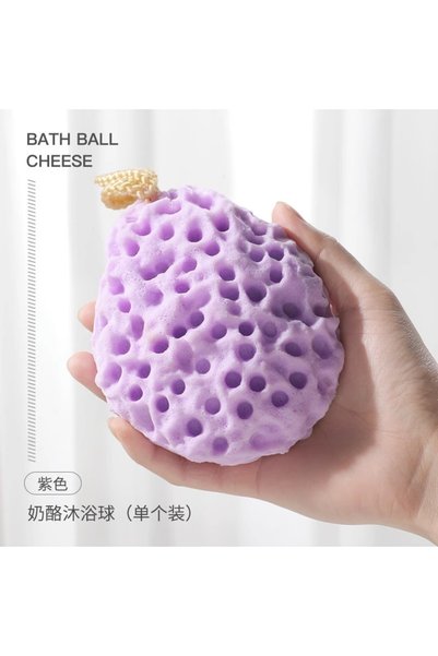 Choice PURPLE Soft Mesh Shower Sponge Ball Nylon Baby Cleaning Brush Shower F...