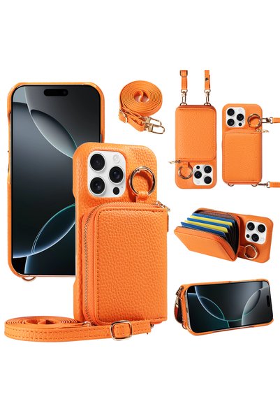 Choice iPhone17 Pro Max orange PU Leather Phone Case for IPhone17 16e 16 Pro ...
