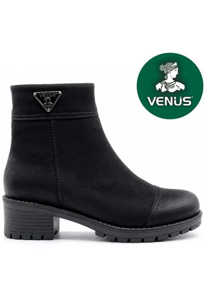 Venüs Lepito Hakiki Deri Kaymaz Taban Ortopedik Kadın Bot SİYAH